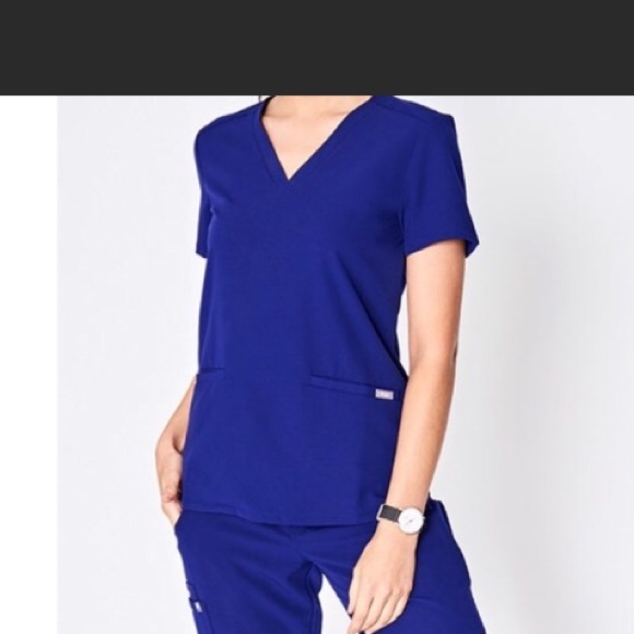 Figs Scrubs Royal Blue *Galaxy Blue* 3 pocket top - Picture 1 of 5